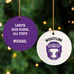 decorative personalized wrestling helmet photo christmas ornament – Christmas ornament, holiday tree decoration or gift