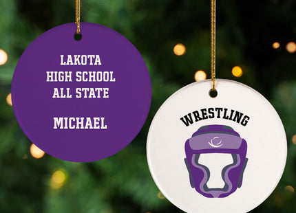 decorative personalized wrestling helmet photo christmas ornament – Christmas ornament, holiday tree decoration or gift