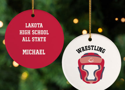 personalized personalized wrestling helmet photo christmas ornament – Christmas ornament, holiday tree decoration or gift