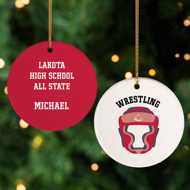 personalized personalized wrestling helmet photo christmas ornament – Christmas ornament, holiday tree decoration or gift