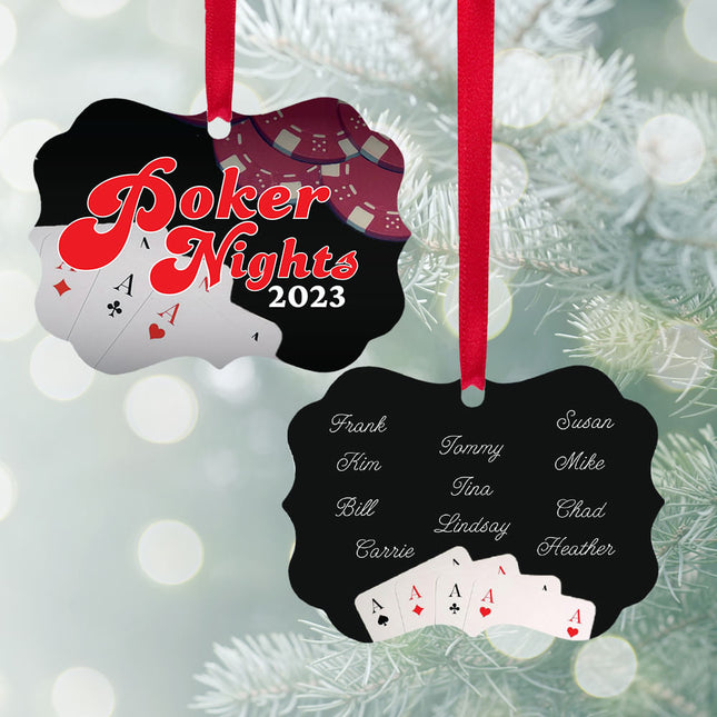 keepsake personalized poker nights christmas ornament – Christmas ornament, holiday tree decoration or gift