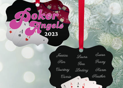 decorative personalized poker angels christmas ornament – Christmas ornament, holiday tree decoration or gift