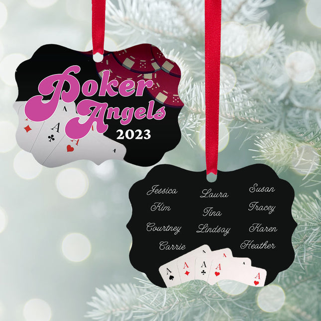 decorative personalized poker angels christmas ornament – Christmas ornament, holiday tree decoration or gift