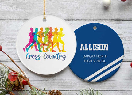 engraved personalized cross country christmas ornament – Christmas ornament, holiday tree decoration or gift