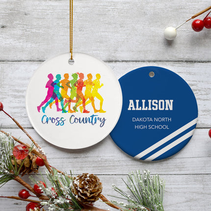 engraved personalized cross country christmas ornament – Christmas ornament, holiday tree decoration or gift