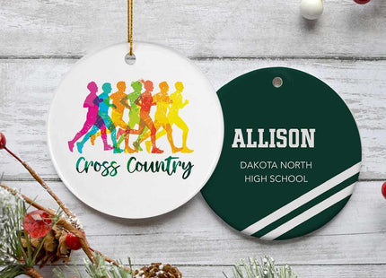 holiday personalized cross country christmas ornament – Christmas ornament, holiday tree decoration or gift