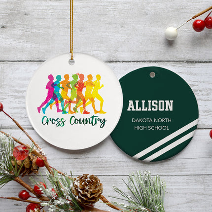 holiday personalized cross country christmas ornament – Christmas ornament, holiday tree decoration or gift