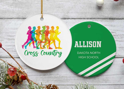 decorative personalized cross country christmas ornament – Christmas ornament, holiday tree decoration or gift