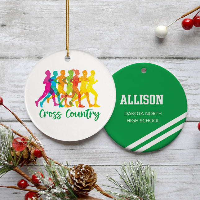decorative personalized cross country christmas ornament – Christmas ornament, holiday tree decoration or gift