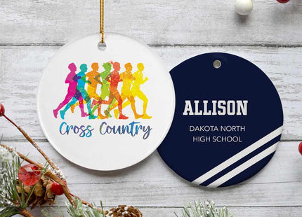 engraved personalized cross country christmas ornament – Christmas ornament, holiday tree decoration or gift