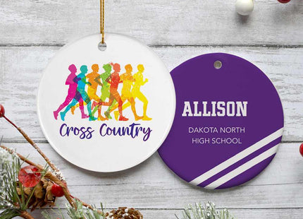 holiday personalized cross country christmas ornament – Christmas ornament, holiday tree decoration or gift