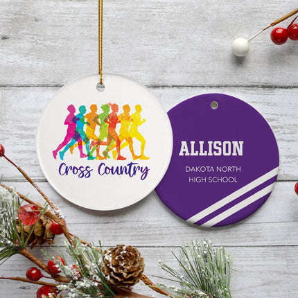 holiday personalized cross country christmas ornament – Christmas ornament, holiday tree decoration or gift