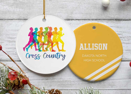custom personalized cross country christmas ornament – Christmas ornament, holiday tree decoration or gift