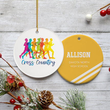 custom personalized cross country christmas ornament – Christmas ornament, holiday tree decoration or gift