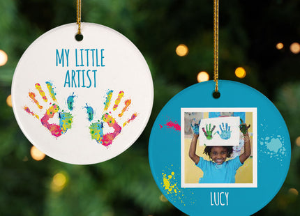 keepsake personalized my little artist photo christmas ornament – Christmas ornament, holiday tree decoration or gift