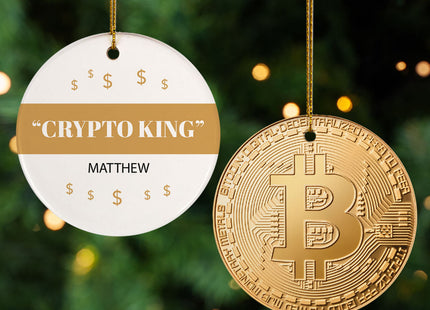 holiday personalized crypto christmas ornament – Christmas ornament, holiday tree decoration or gift