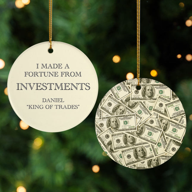 decorative personalized money christmas ornament – Christmas ornament, holiday tree decoration or gift