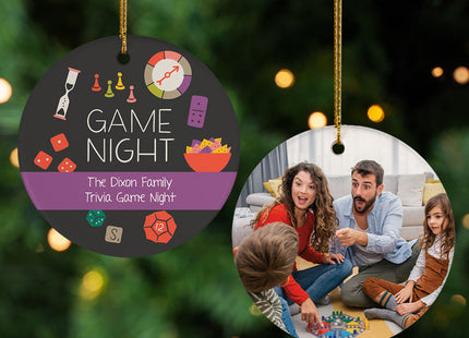 custom perszonalized game night photo christmas ornament – Christmas ornament, holiday tree decoration or gift