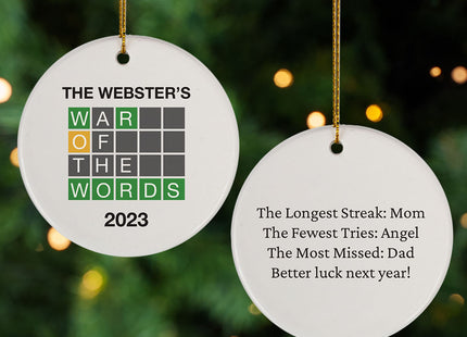 keepsake personalized word game christmas ornament – Christmas ornament, holiday tree decoration or gift