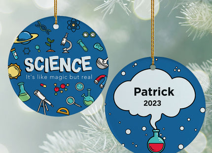 holiday personalized science christmas ornament – Christmas ornament, holiday tree decoration or gift