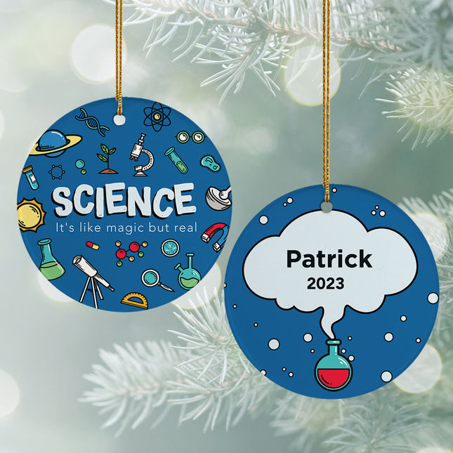 holiday personalized science christmas ornament – Christmas ornament, holiday tree decoration or gift