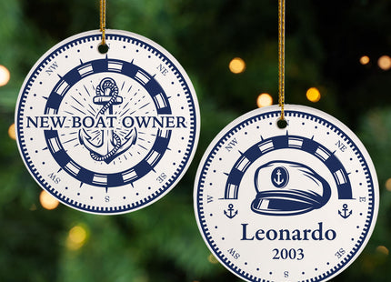 personalized personalized new boat christmas ornament – Christmas ornament, holiday tree decoration or gift