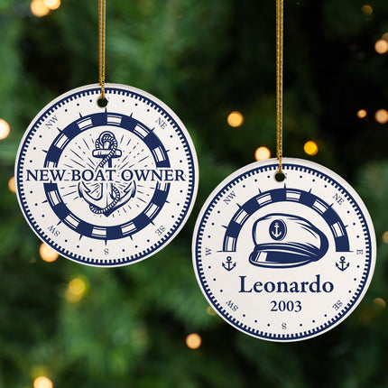 personalized personalized new boat christmas ornament – Christmas ornament, holiday tree decoration or gift