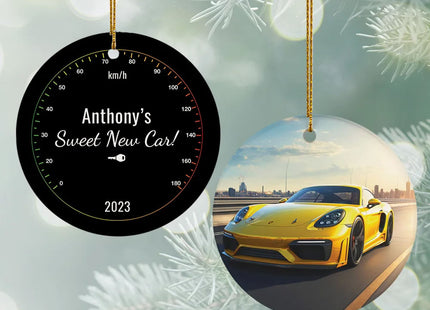 keepsake personalized new car christmas ornament – Christmas ornament, holiday tree decoration or gift