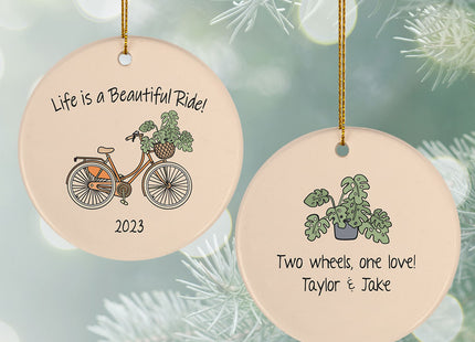 custom personalized biking christmas ornament – Christmas ornament, holiday tree decoration or gift