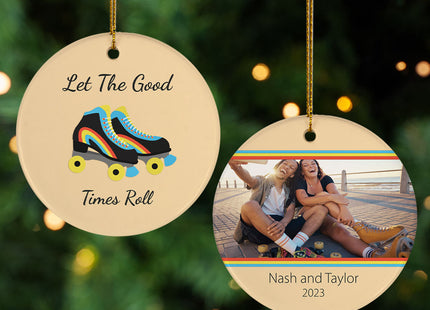 decorative personalized boy skating christmas ornament – Christmas ornament, holiday tree decoration or gift