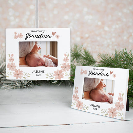 Promoted to Grandma Personalized Photo Frame Ornament - - created by ORNAMENT SHOP