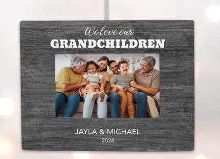 keepsake personalized we love our grandchildren picture frame photo ornament – Christmas ornament, holiday tree decoration or