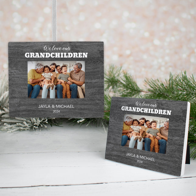 We Love Our Grandchildren Personalized Photo Frame Ornament - - created by ORNAMENT SHOP