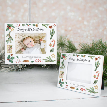 Babies First Christmas Personalized Photo Frame Ornament - - created by ORNAMENT SHOP