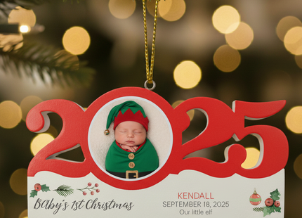 Personalized Dated Birth Stats Ornament