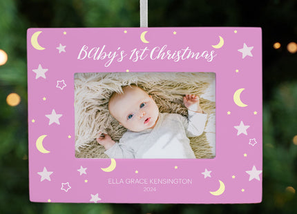personalized personalized baby girl picture frame photo ornament – Christmas ornament, holiday tree decoration or gift