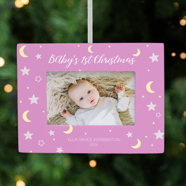personalized personalized baby girl picture frame photo ornament – Christmas ornament, holiday tree decoration or gift