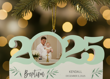 Personalized Dated Baptism Ornament