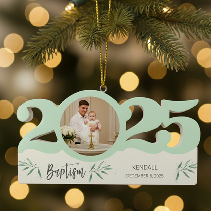 Personalized Dated Baptism Ornament
