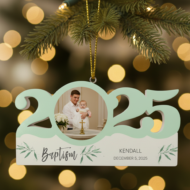 Personalized Dated Baptism Ornament