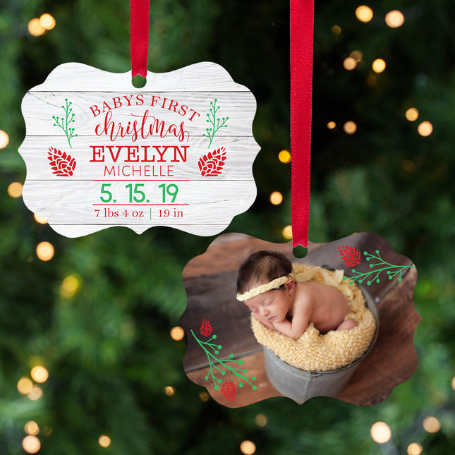 decorative personalized baby's first christmas ornament – Christmas ornament, holiday tree decoration or gift