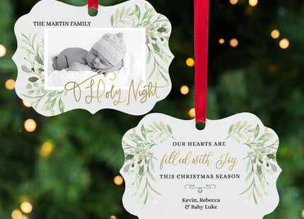 custom personalized oh holy night christmas ornament – Christmas ornament, holiday tree decoration or gift