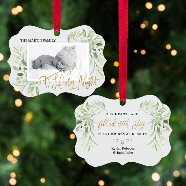 custom personalized oh holy night christmas ornament – Christmas ornament, holiday tree decoration or gift