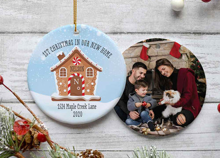 personalized personalized first christmas in our new home photo christmas ornament – Christmas ornament, holiday tree decorat