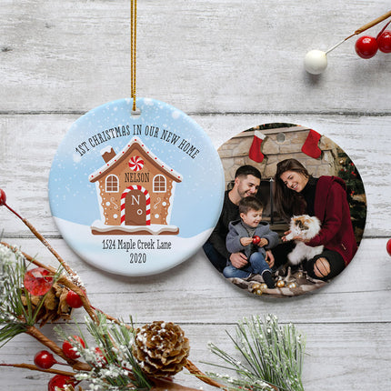 personalized personalized first christmas in our new home photo christmas ornament – Christmas ornament, holiday tree decorat