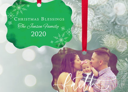 decorative personalized christmas blessings christmas ornament – Christmas ornament, holiday tree decoration or gift