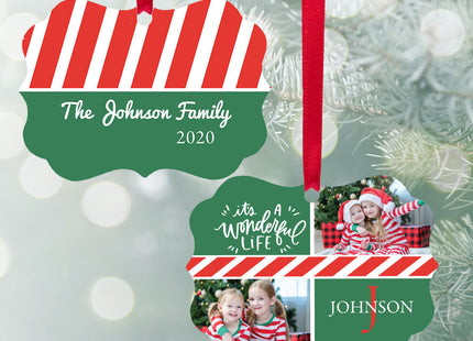custom personalized family christmas ornament – Christmas ornament, holiday tree decoration or gift