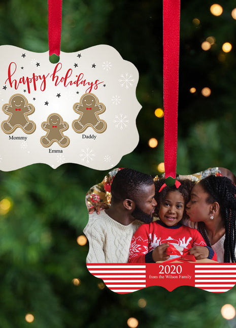 Personalized "Gingerbread Family of 3" Ornament Personalized Ornament by ORNAMENT SHOP EXCLUSIVE