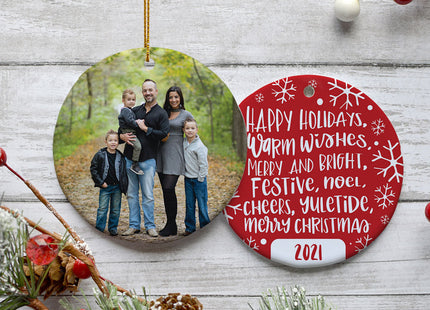 custom personalized holiday sayings christmas ornament – Christmas ornament, holiday tree decoration or gift