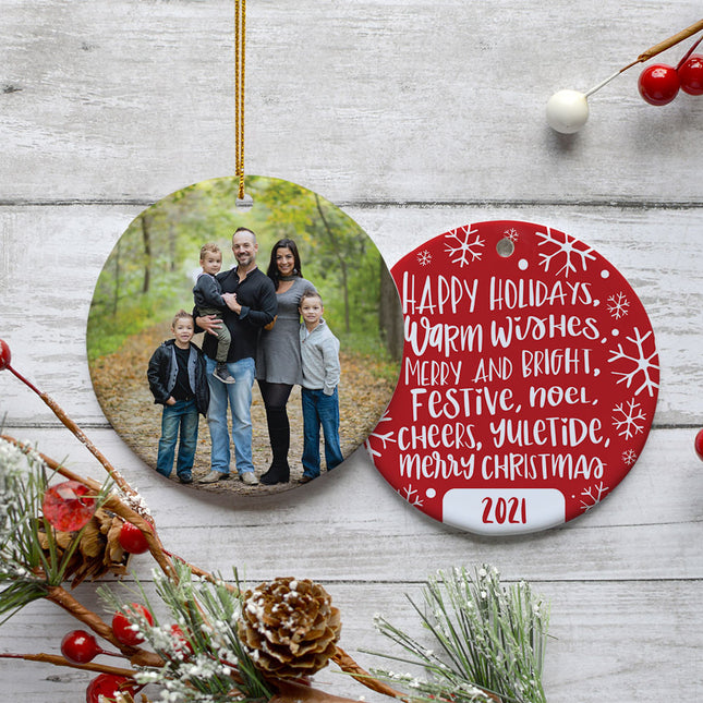 custom personalized holiday sayings christmas ornament – Christmas ornament, holiday tree decoration or gift